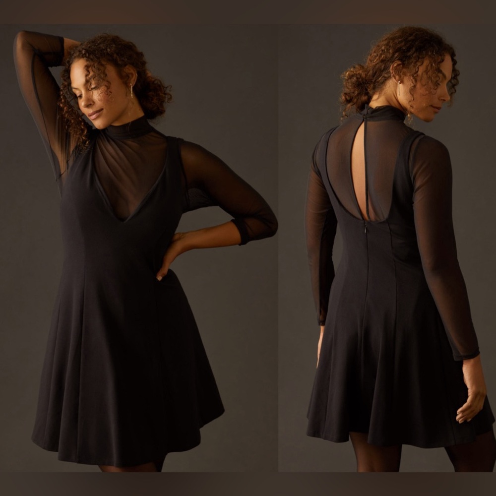 By Anthropologie Maeve Layered Sheer Mini Dress